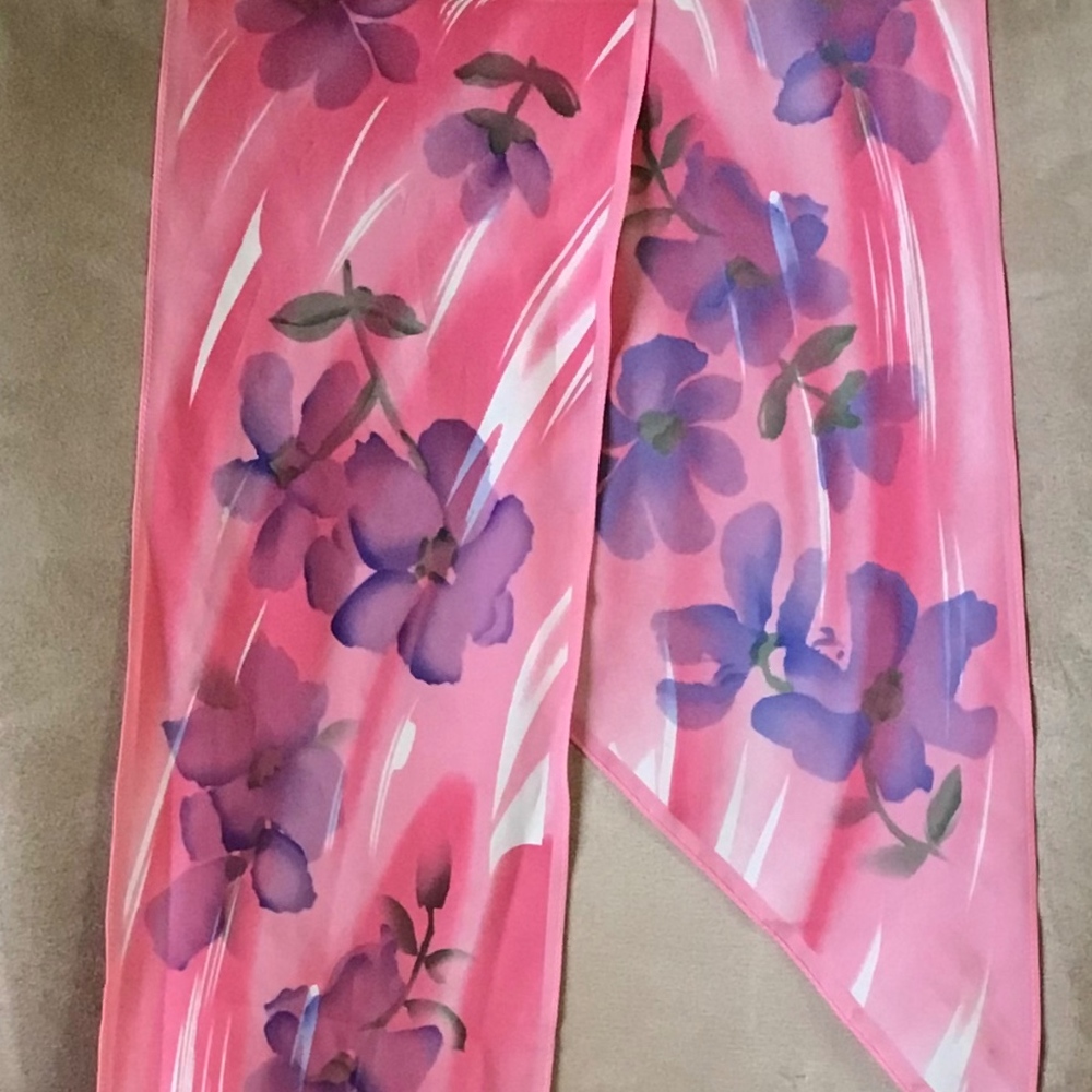 Vintage Long floral fashion scarf